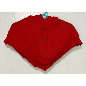 Koala Kids Red Knit Poncho with Hood Infant Size 6-9 Months
